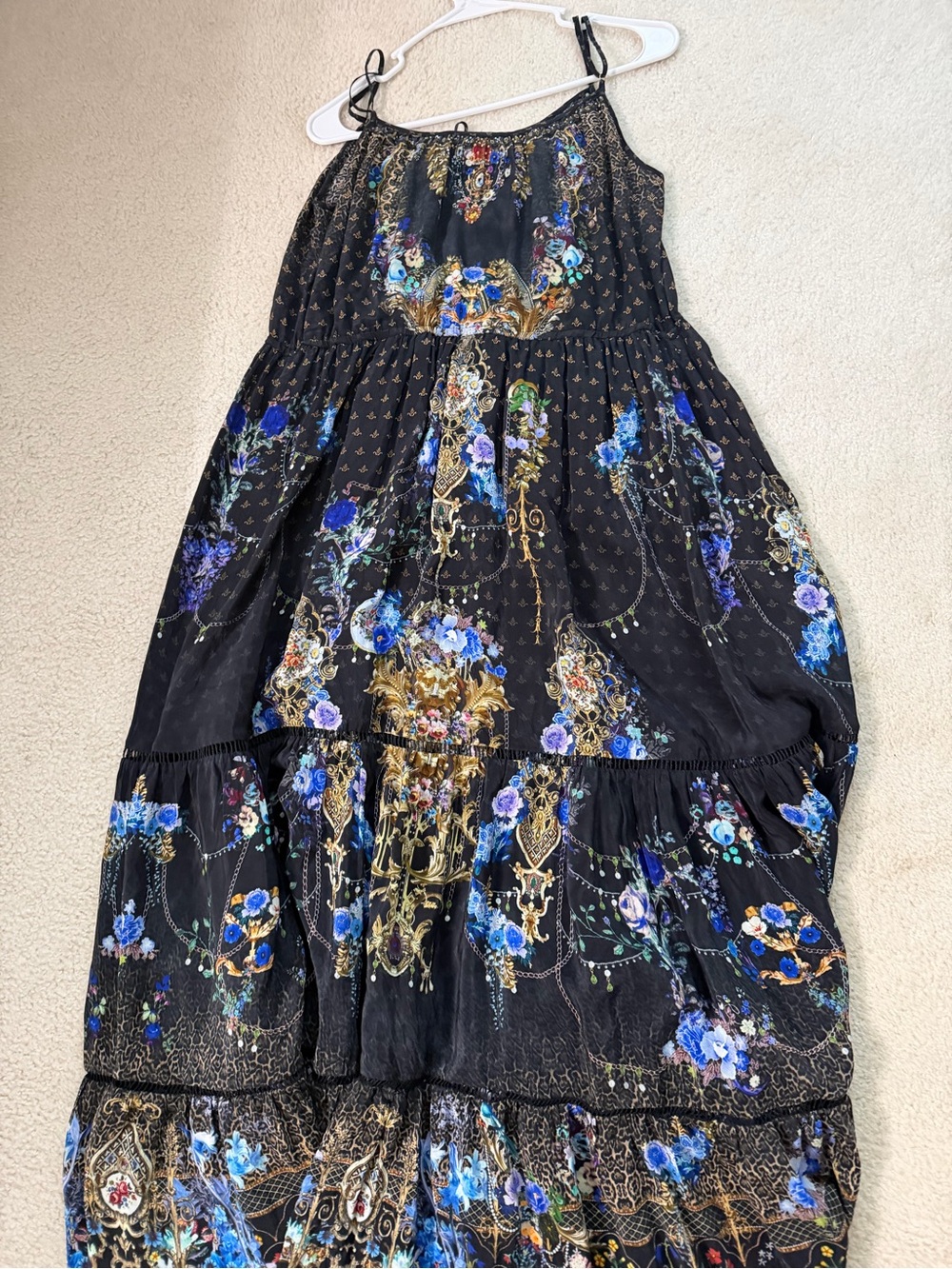 Camilla Black Silk Maxi Dress with Front Tie Details - Picture 4 of 10